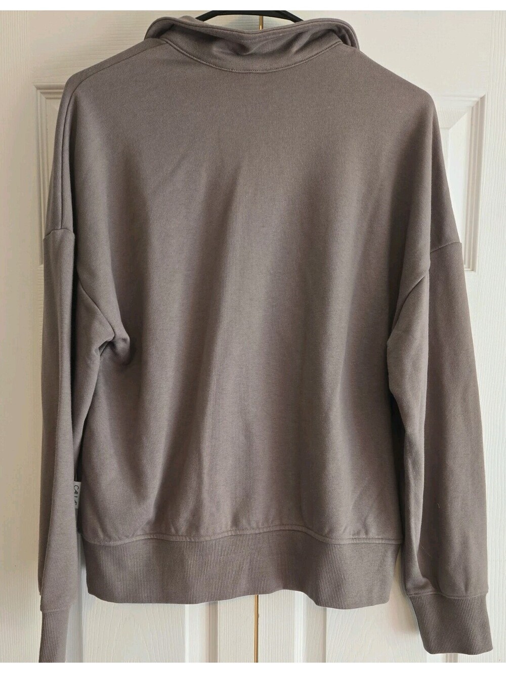 Msrp $55 Nwt Calia Relaxed Fit Collar Sweatshirt Dark Gray S Athleisure Casual - Picture 4 of 6